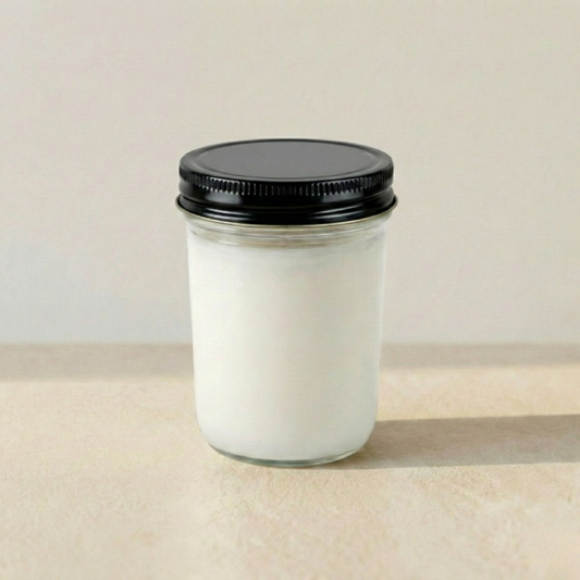 8 oz. Jelly Jar, pack of 10, Hand Poured in Small Batches, No Label 100% Soy Wax Candle with Black Lid for Boutique owner, Event Planner, Baby Shower, Weddings, Office Events and Milestone Celebration
