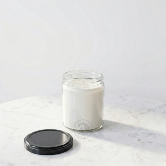9oz Salsa Jar Soy Candle with Gold Lid, Unbranded Handpoured 10 Counts Per Order
