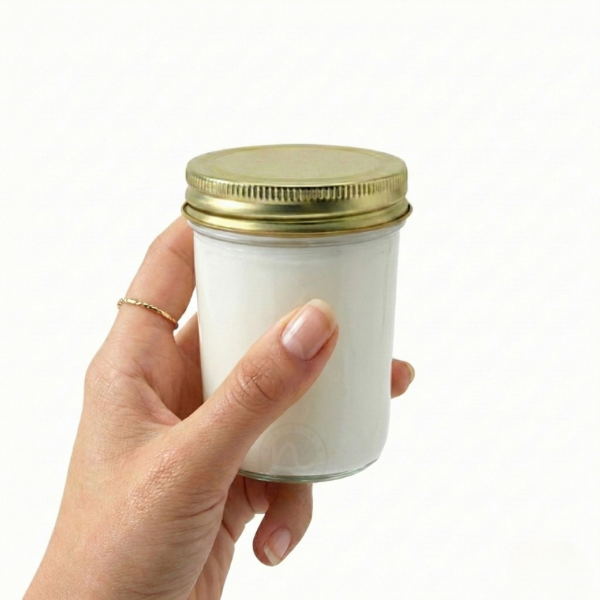 8oz Jelly Jar Soy Candle with Gold Lid, Unbranded, Handpoured, 10 Counts Per Order