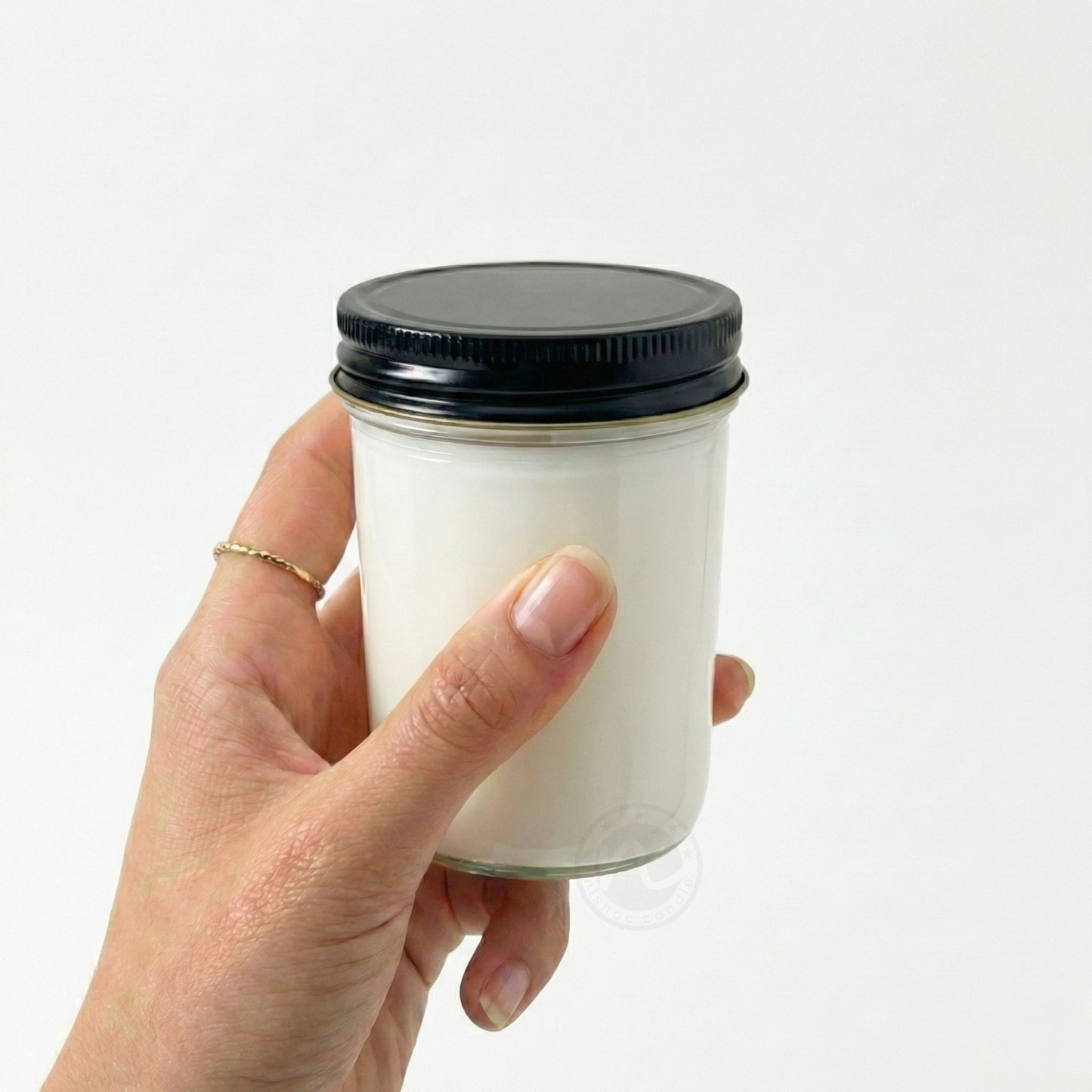 8 oz. Jelly Jar, pack of 10, Hand Poured in Small Batches, No Label 100% Soy Wax Candle with Black Lid for Boutique owner, Event Planner, Baby Shower, Weddings, Office Events and Milestone Celebration