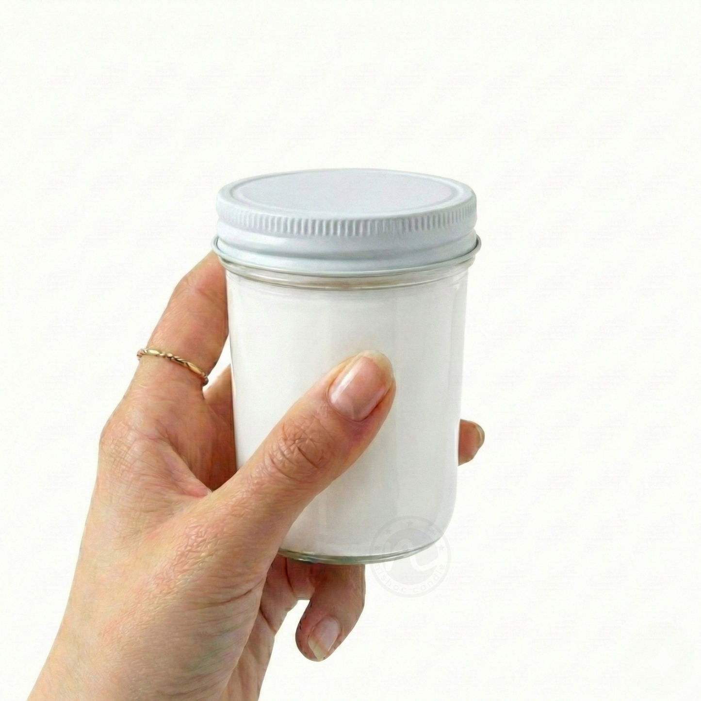 8 oz. Jelly Jar, pack of 10, Hand Poured in Small Batches, No Label 100% Soy Wax Candle with  White Lid for Boutique owner, Market Vendors, Event Planner, Baby Shower, Weddings, Office Events and Milestone Celebration