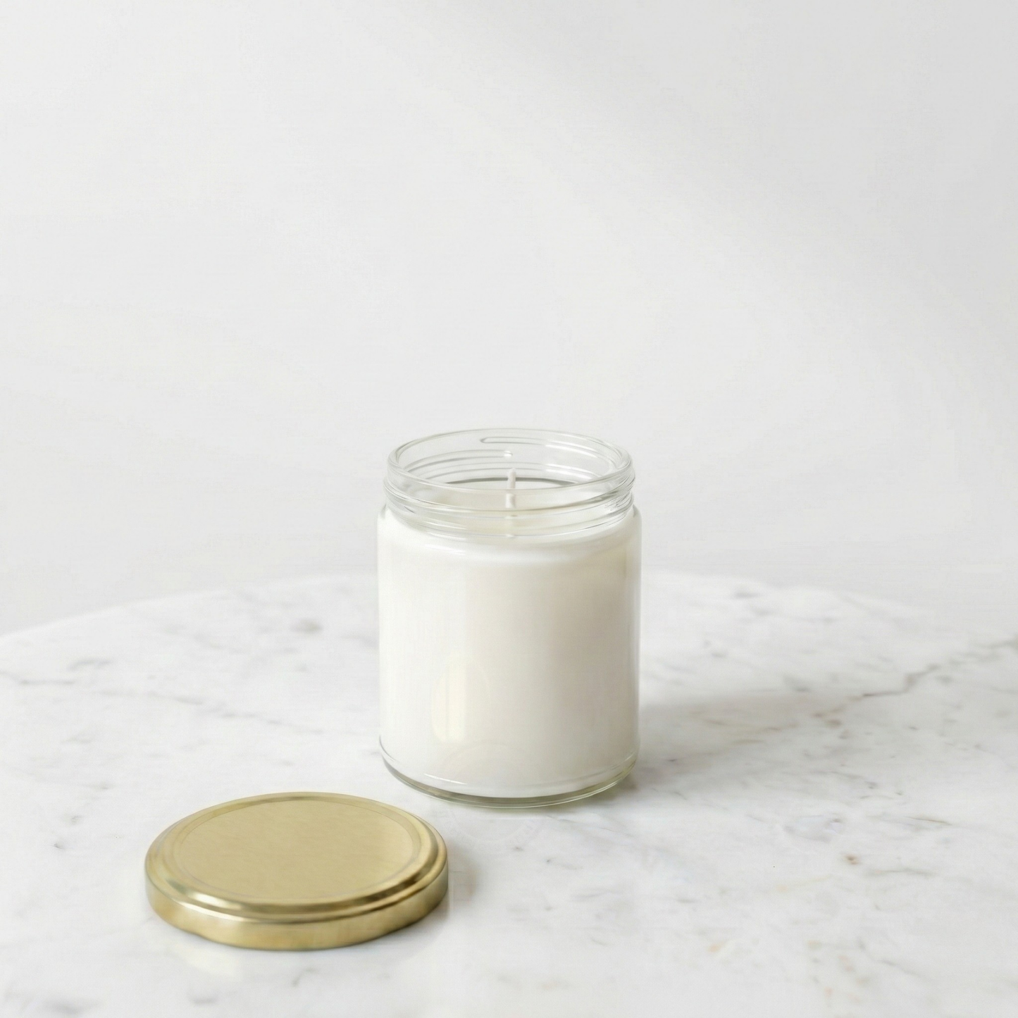 9oz Salsa Jar Soy Candle with Gold Lid, Unbranded Handpoured 10 Counts Per Order